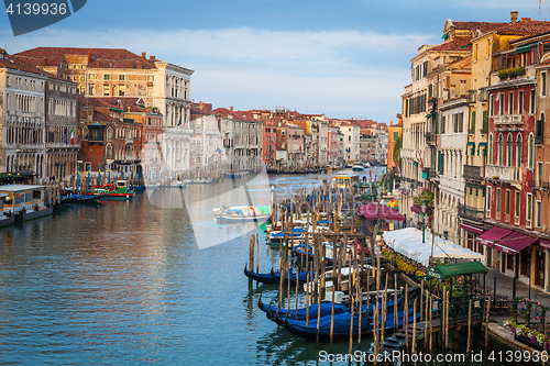 Image of 300 years old venetian palace facades from Canal Grande