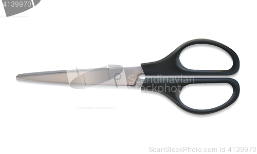 Image of Black scissors isolated on white background.