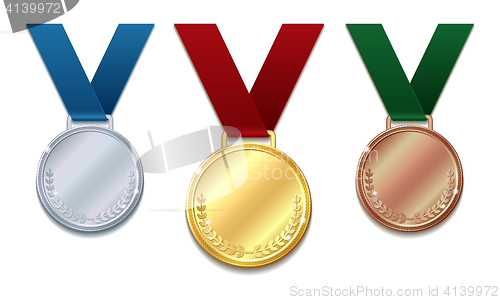 Image of Set of gold, silver and bronze medals