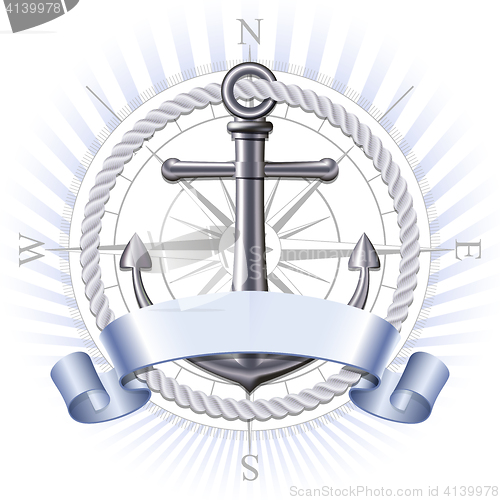 Image of Anchor emblem, vector