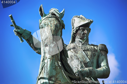 Image of Statue of Charles XIV John former king of Sweden in Stockholm, S
