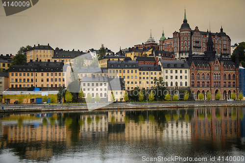 Image of Beautiful view of Sodermalm district in Stockholm, Sweden