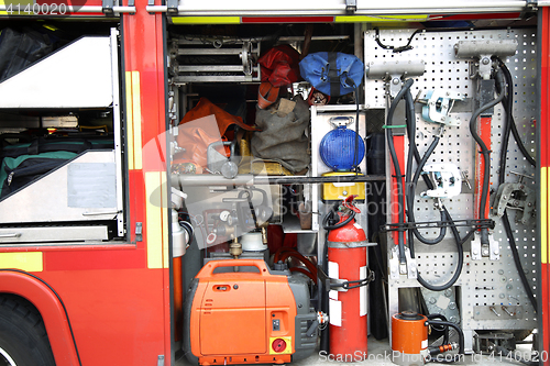 Image of Rescue Equipment Inside packed inside a fire truck