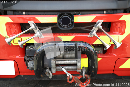 Image of Details of Bugle in close up of - Fire truck