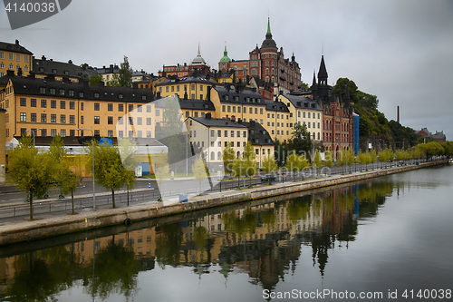 Image of Beautiful view of Sodermalm district in Stockholm, Sweden