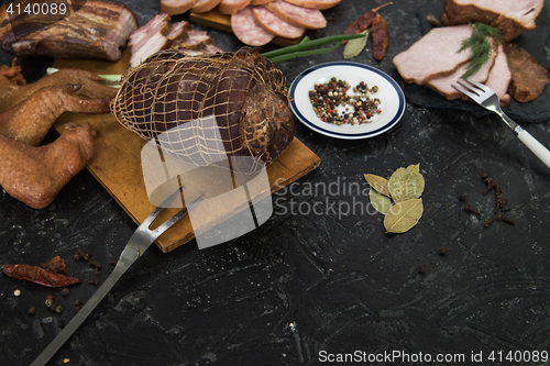 Image of Set of different meat food