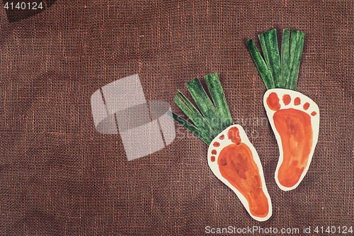 Image of handmade foot-shaped carrot