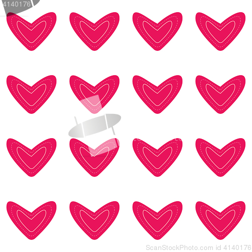 Image of Seamless pattern with pink hearts