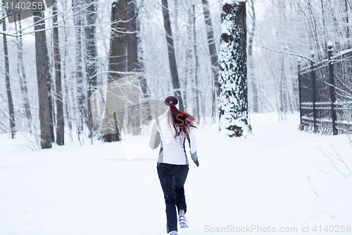 Image of Sports women in winter park