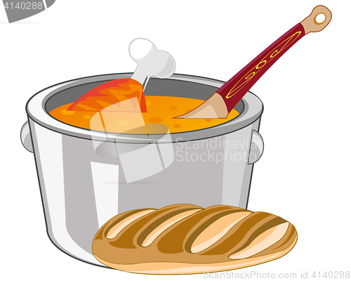 Image of Soup in saucepan