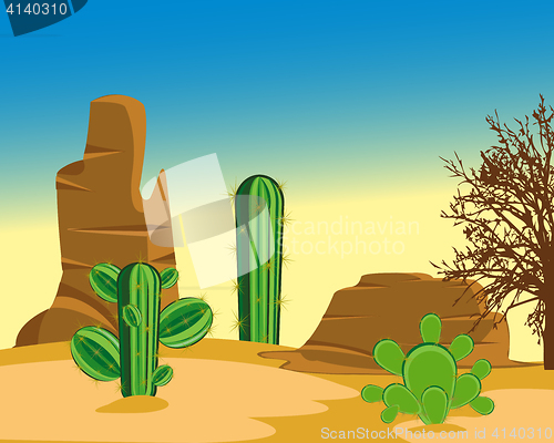 Image of Desert with cactus