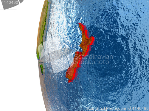 Image of New Zealand in red
