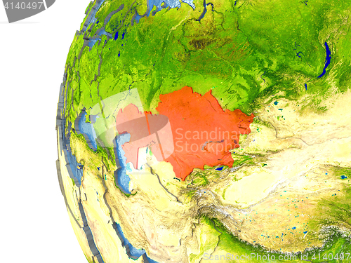 Image of Kazakhstan in red