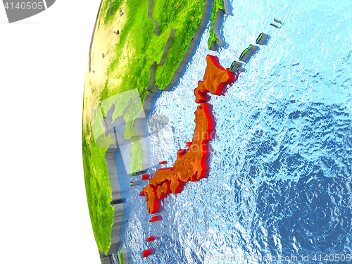 Image of Japan in red