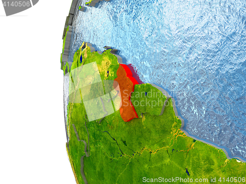 Image of Guyana in red