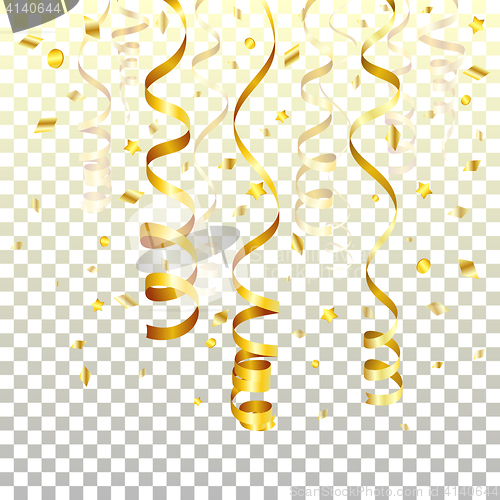 Image of Holiday Background with Gold Streamer