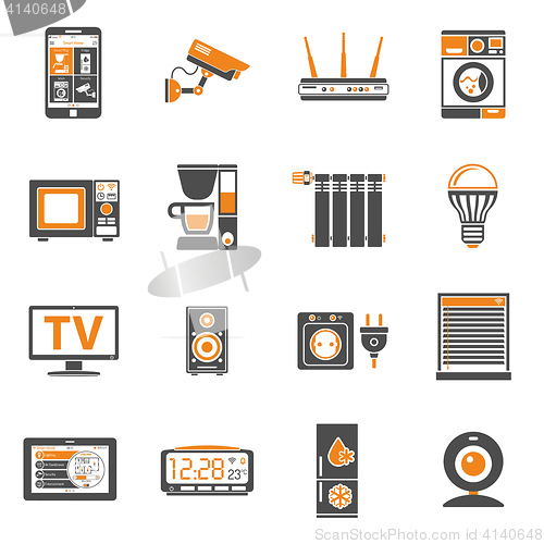 Image of Smart House and internet of things icons set