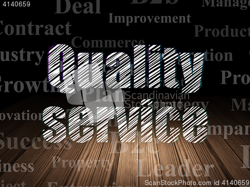Image of Business concept: Quality Service in grunge dark room