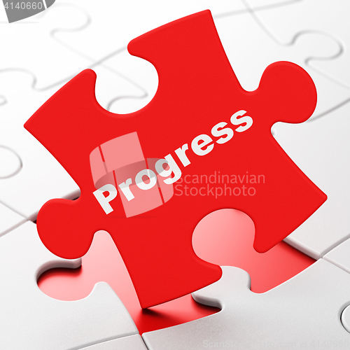 Image of Business concept: Progress on puzzle background