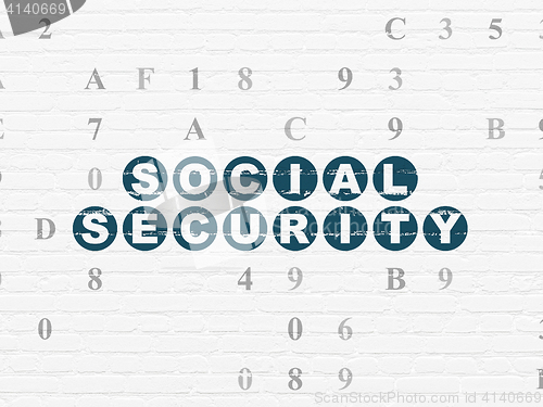 Image of Safety concept: Social Security on wall background