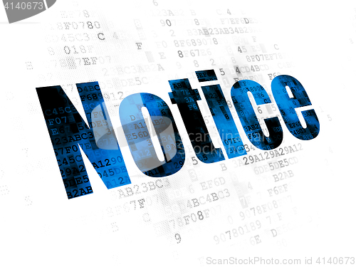 Image of Law concept: Notice on Digital background