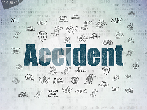 Image of Insurance concept: Accident on Digital Data Paper background