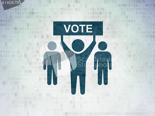 Image of Politics concept: Election Campaign on Digital Data Paper background