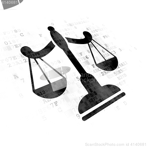 Image of Law concept: Scales on Digital background