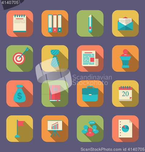 Image of Modern flat icons of web design objects, business, office and ma