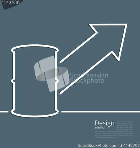 Image of Illustration arrow indicating trend grow cost oil, barrel roll, 