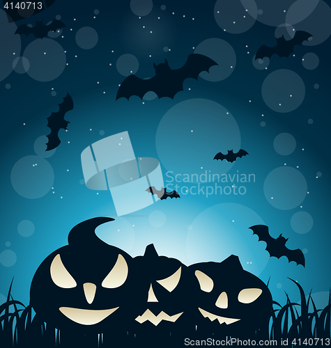 Image of Halloween Spooky Dark Background