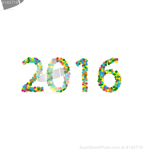 Image of New year 2016 lettering colourful confetti