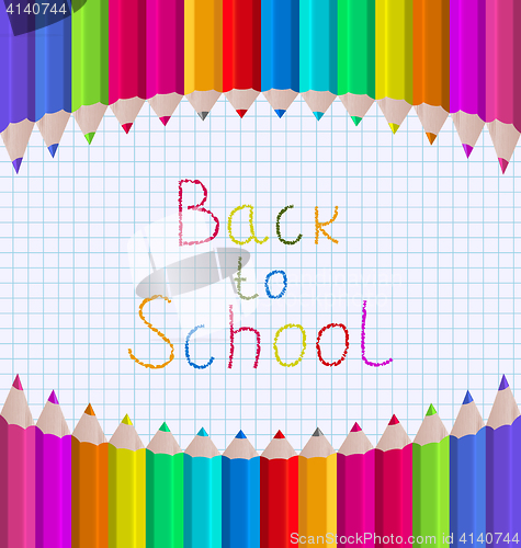 Image of Rainbow of Pencils on Paper Sheet