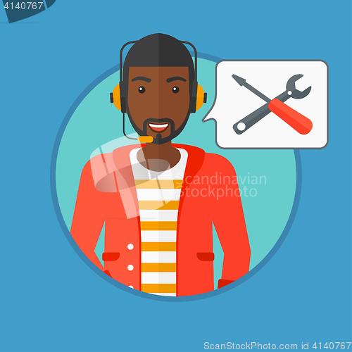 Image of Technical support operator vector illustration.