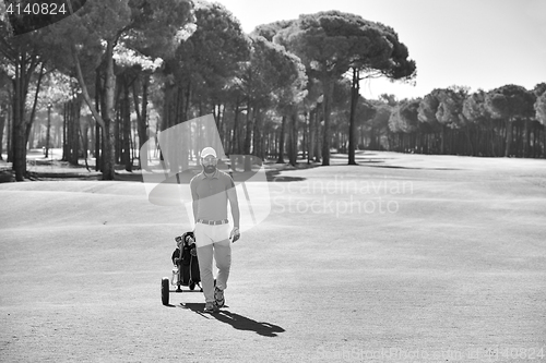 Image of handsome middle eastern golf player at the course