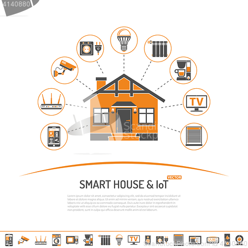 Image of Smart House and internet of things concept