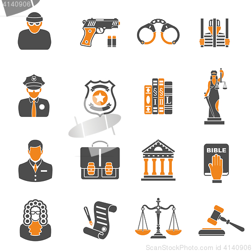 Image of Crime and Punishment two color Icons