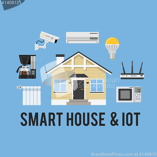 Image of Smart House and internet of things concept