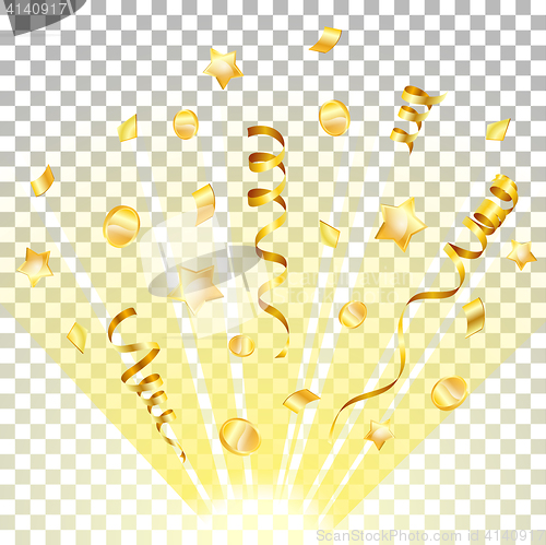 Image of Holiday Background with Gold Streamer