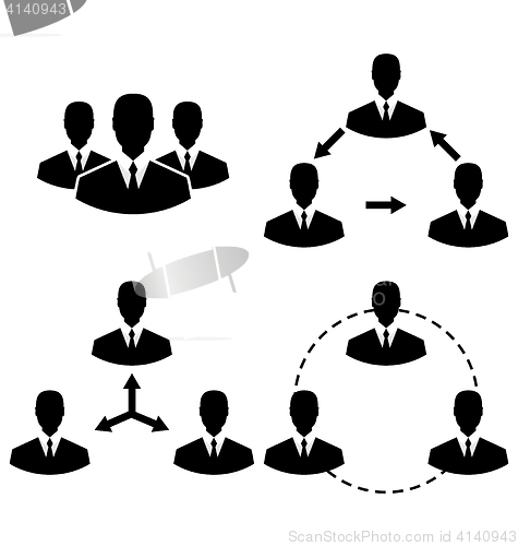 Image of Set icons human resources and management