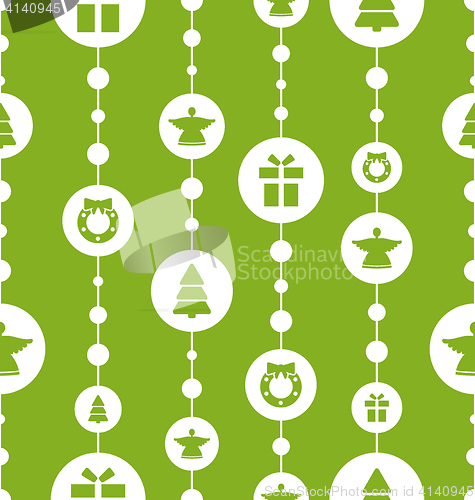Image of  Christmas Seamless Pattern with Traditional Elements