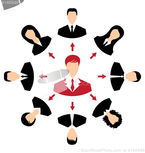 Image of Concept of leadership, community business people
