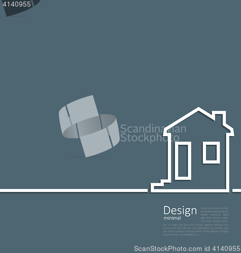 Image of Web template house logo in minimal flat style cleaness line