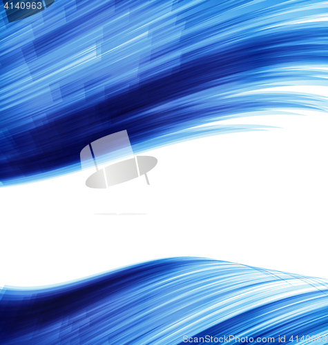 Image of Blue abstract wave techno background