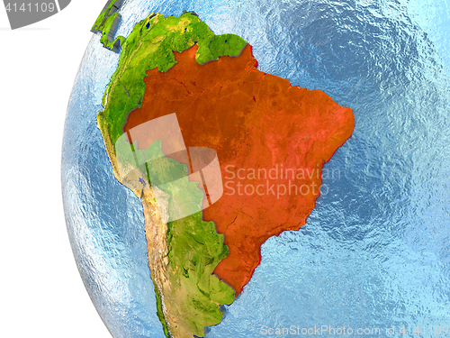 Image of Brazil in red