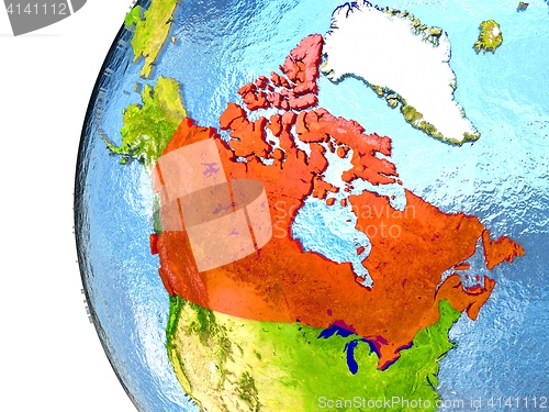 Image of Canada in red