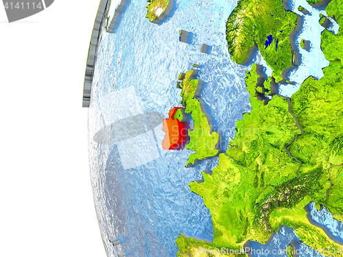 Image of Ireland in red