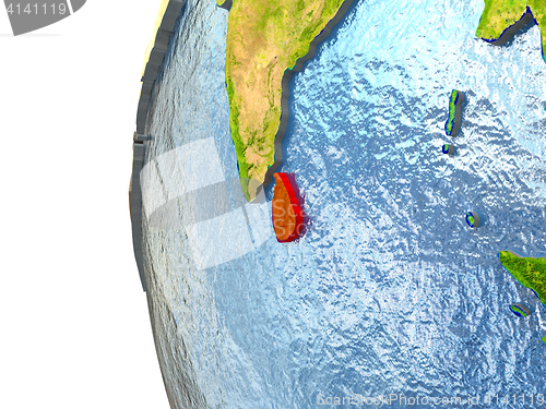Image of Sri Lanka in red