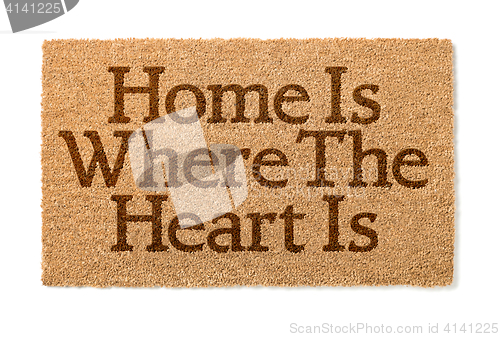 Image of Home Is Where The Heart Is Welcome Mat On White