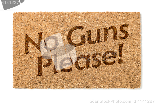 Image of No Guns Please Welcome Mat On White